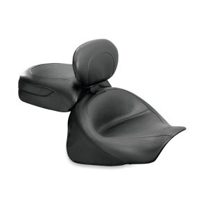 Kawasaki Vulcan 1600 Classic Two-Piece Seat with Driver Backrest - Mustang Motorcycle - MMP 2 Piece Seat - Black - `03-`08 Kawasaki Vulcan 1600 Classic Two-Piece Seat with Driver Backrest - Mustang Motorcycle - MMP 2 Piece Seat - Black - `03-`08